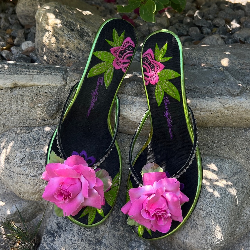 Beverly Feldman Floral Sandals